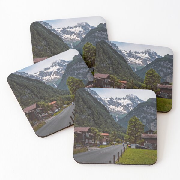 Item preview, Swiss Alps Village with Mountain Peaks and Waterfall designed and sold by RastislavS.