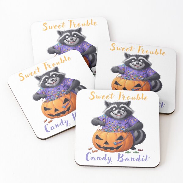 Item preview, Sneaky Halloween Raccoon Funny Trick-or-Treat Candy Design. Candy Bandit, Sweet Trouble,  designed and sold by Creative-Sanc.