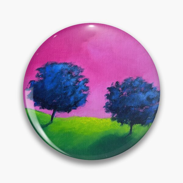 Item preview, Wave of blue trees under a dark pink sky designed and sold by Lydie Allaire Allaire.