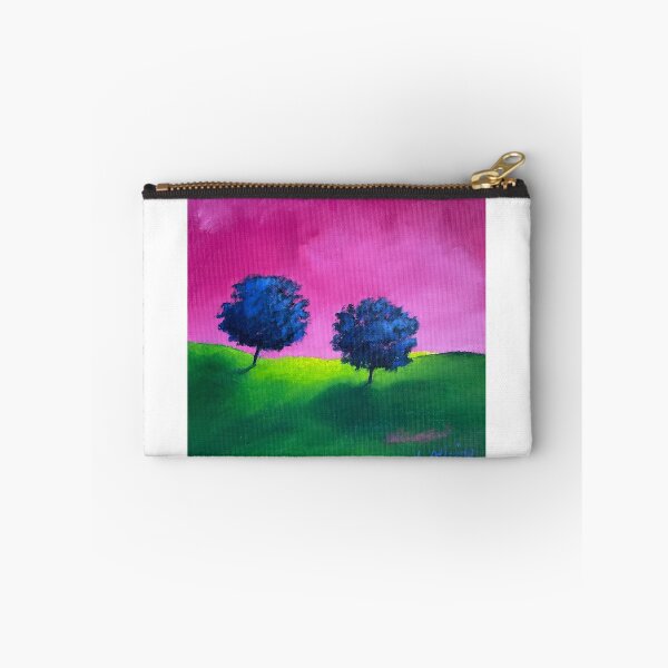 Item preview, Wave of blue trees under a dark pink sky designed and sold by Lydie Allaire Allaire.