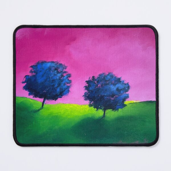 Item preview, Wave of blue trees under a dark pink sky designed and sold by Lydie Allaire Allaire.