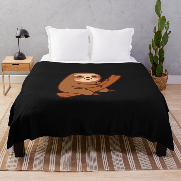 Item preview, Cute Sloth on Branch – Kawaii Smiling Sloth Illustration designed and sold by VDekDesigns.