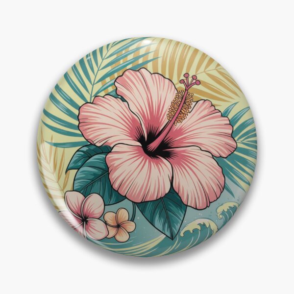 Item preview, Pink Hibiscus Floral Circle designed and sold by VibrArtco.