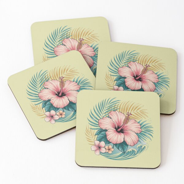 Item preview, Pink Hibiscus Floral Circle designed and sold by VibrArtco.