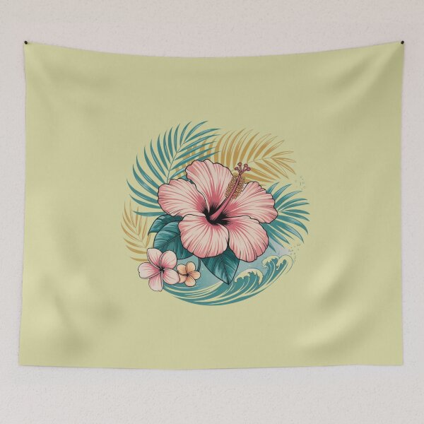 Item preview, Pink Hibiscus Floral Circle designed and sold by VibrArtco.