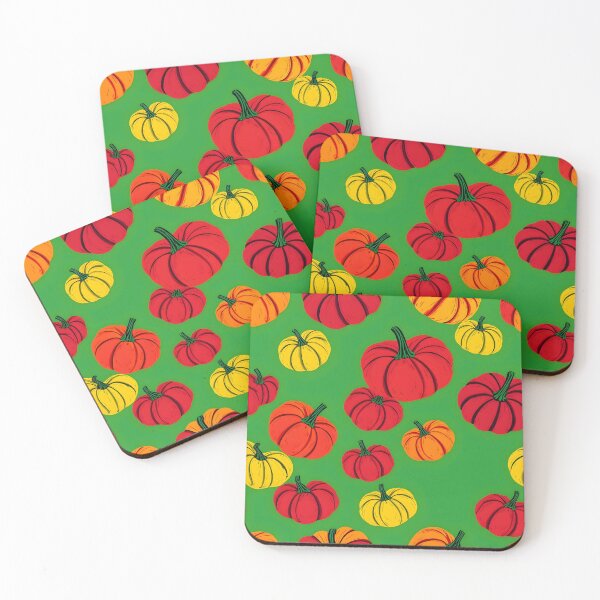 Item preview, Fiery Harvest Pumpkin Pattern in Red and Yellow designed and sold by EmeraldeaArt.