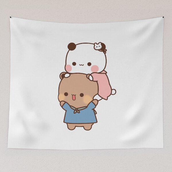 Item preview, Panda Bear And Brownie True Love BUBU DUDU Couple Goma peach Sugar Valentine xmas designed and sold by BlueSkylineArts.