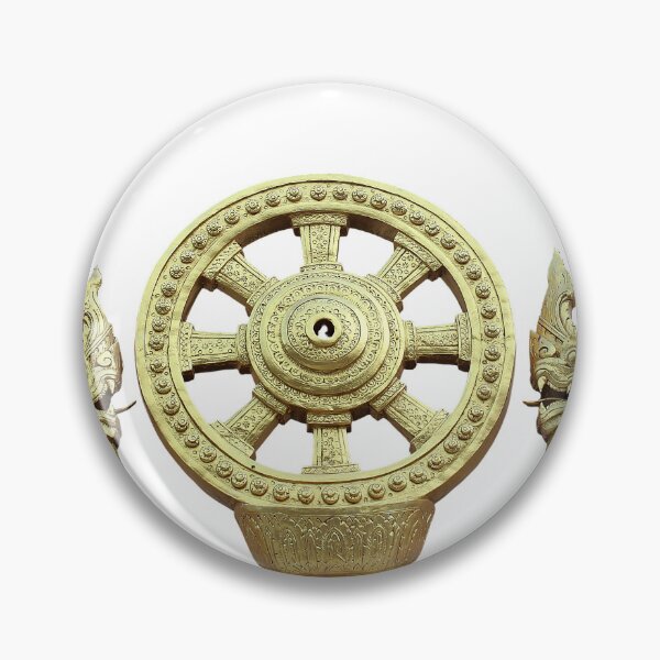 Item preview, Golden Dharmachakra with Naga statues, beautifully decorated designed and sold by KinImageCraft.