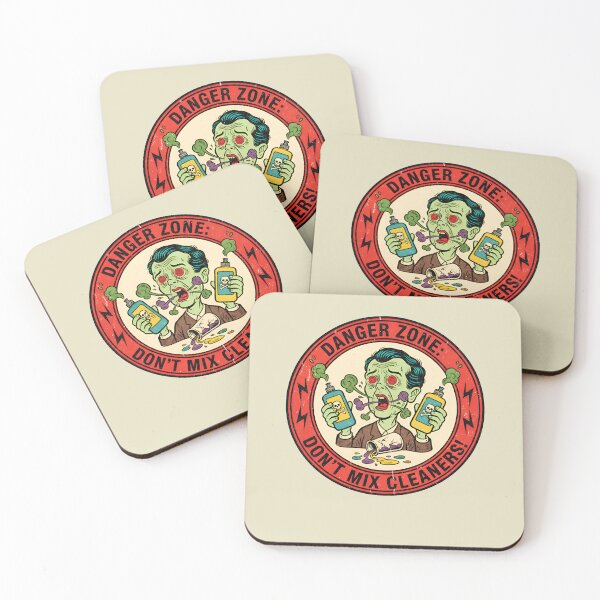 Item preview, Danger Zone – Don’t Mix Cleaners Funny Retro Warning Design designed and sold by Imaginationbeyond.