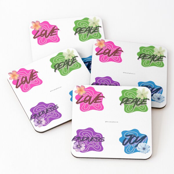 Item preview, Love Peace Kindness Joy Flower stickers designed and sold by TheLoadingPetal.