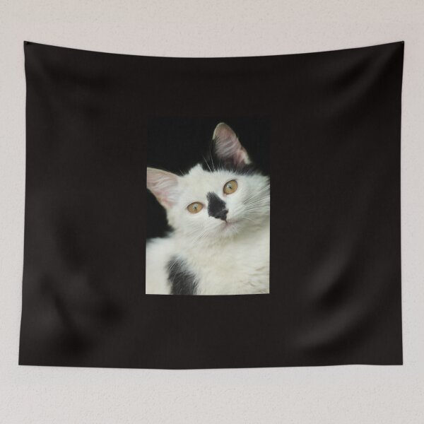 Item preview, Retrato de un lindo gato blanco y negro designed and sold by olena2552.