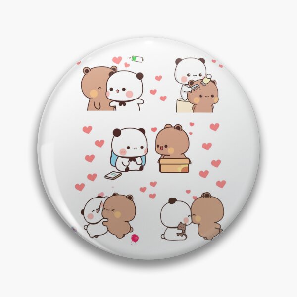 Item preview, Panda Bear And Brownie True Love BUBU DUDU Couple Goma peach Sugar Valentine xmas designed and sold by BlueSkylineArts.