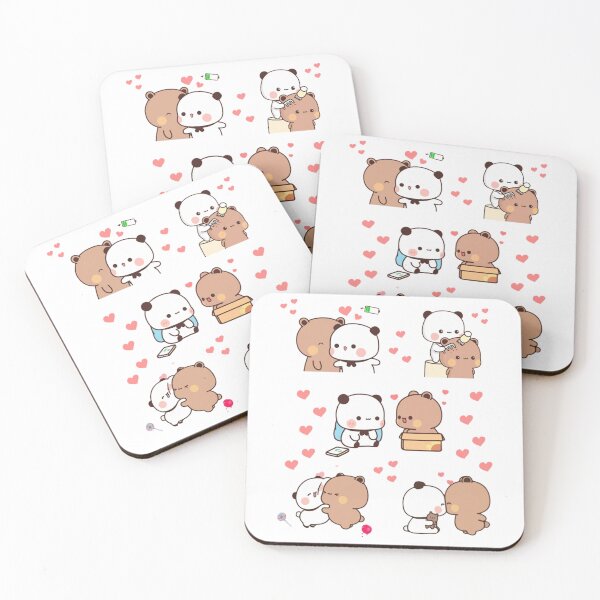 Item preview, Panda Bear And Brownie True Love BUBU DUDU Couple Goma peach Sugar Valentine xmas designed and sold by BlueSkylineArts.
