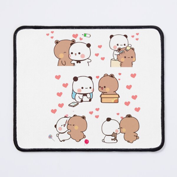 Item preview, Panda Bear And Brownie True Love BUBU DUDU Couple Goma peach Sugar Valentine xmas designed and sold by BlueSkylineArts.