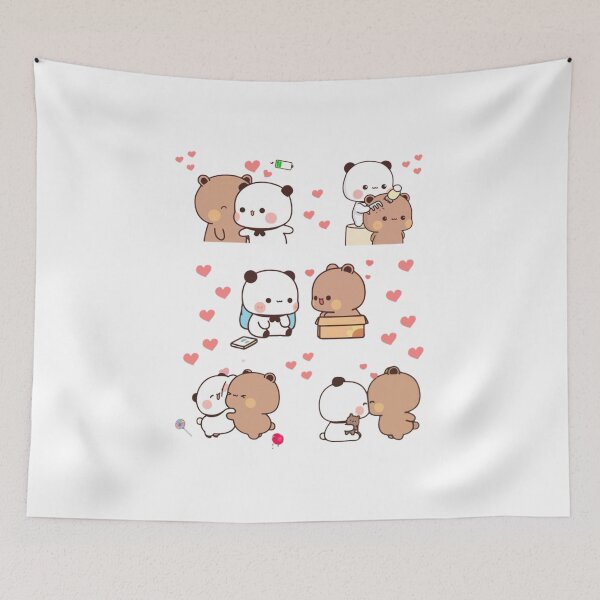 Item preview, Panda Bear And Brownie True Love BUBU DUDU Couple Goma peach Sugar Valentine xmas designed and sold by BlueSkylineArts.