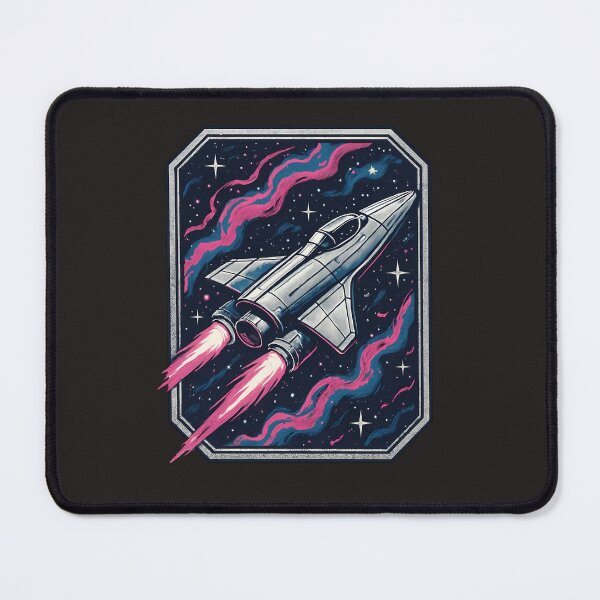 Item preview, Futuristic Spaceship | Retro Cosmic Nebula Sci-Fi Badge Design designed and sold by Glam-Spot.