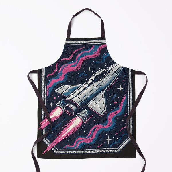 Item preview, Futuristic Spaceship | Retro Cosmic Nebula Sci-Fi Badge Design designed and sold by Glam-Spot.