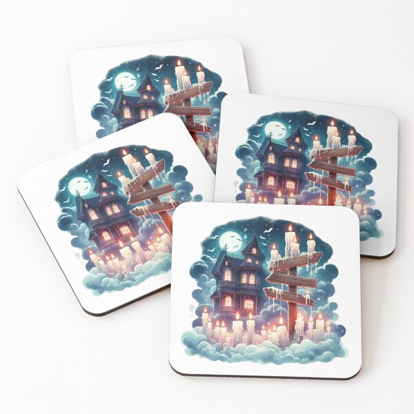 Item preview, Casa embrujada espeluznante rodeada de velas designed and sold by JonysCreativeDesigns.
