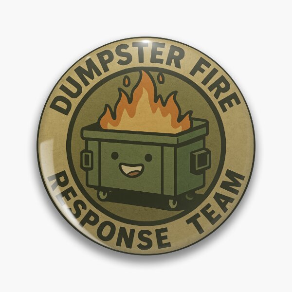 Item preview, Vintage distressed dumpster fire response team Cute smiley garbage bin designed and sold by SkeletonsDanger.