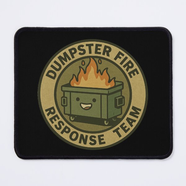 Item preview, Vintage distressed dumpster fire response team Cute smiley garbage bin designed and sold by SkeletonsDanger.