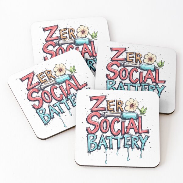 Item preview, Zero Social Battery | Funny Relatable Meme designed and sold by LR Vibe Studio.