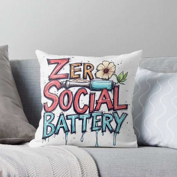 Item preview, Zero Social Battery | Funny Relatable Meme designed and sold by LR Vibe Studio.