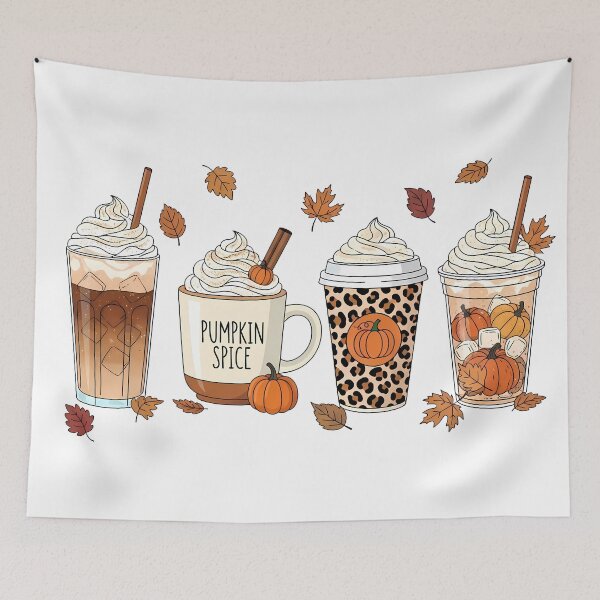 Item preview, Cute Pumpkin Spice Coffee Cups Fall Latte Art designed and sold by BambaKchula.