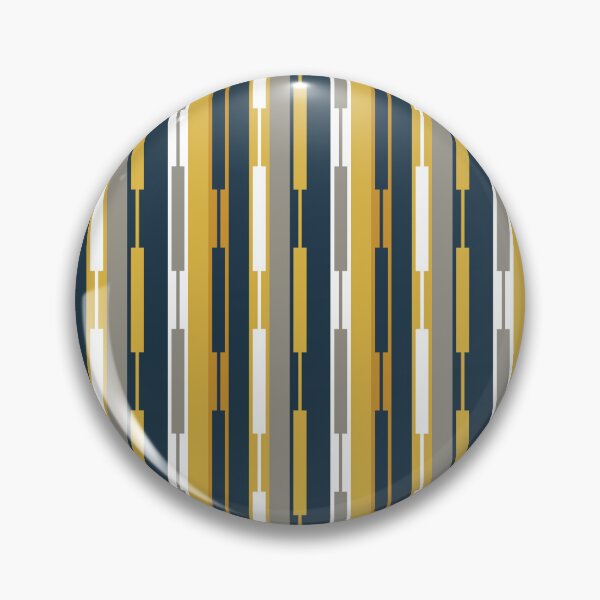 Item preview, Vertical Striped Geo Chain Geometric Pattern Navy Blue Mustard Yellow Gray White designed and sold by kierkegaard.