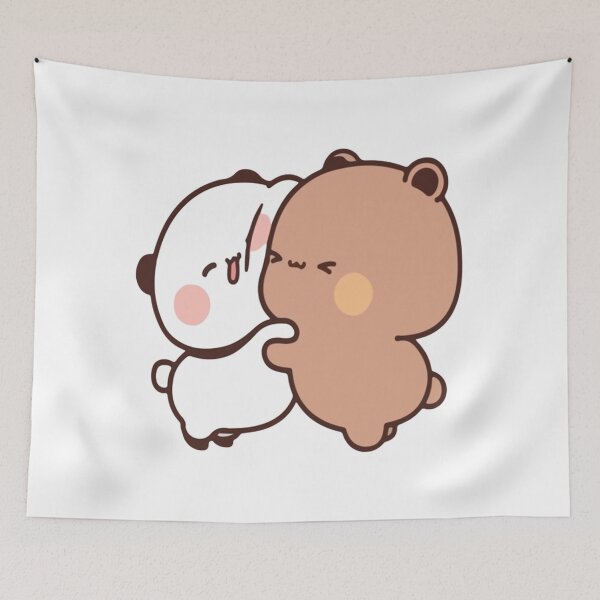 Item preview, Panda Bear And Brownie True Love BUBU DUDU Couple Goma peach Sugar Valentine xmas designed and sold by BlueSkylineArts.