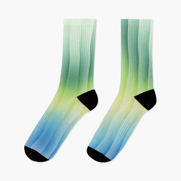 Item preview, Abstract Gradient Stripes – Blue Green Yellow Modern Art designed and sold by lemooon juice.