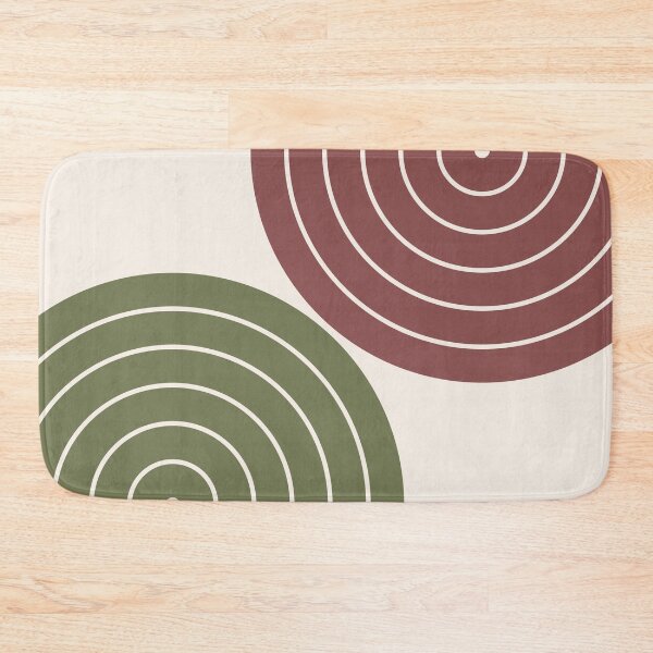 Item preview, Midcentury Modern Geometric Rainbow D1 in Muted Sage Green Cognac Taupe designed and sold by nineFlorals.