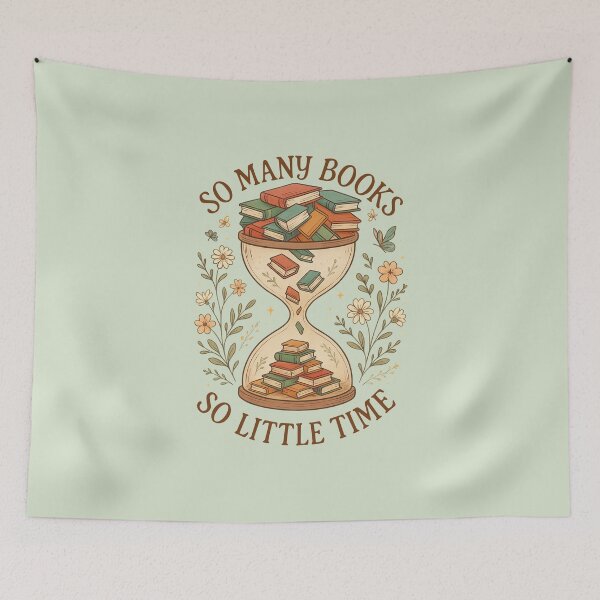Item preview, So many books so little time hourglass and books designed and sold by FatBirdie.