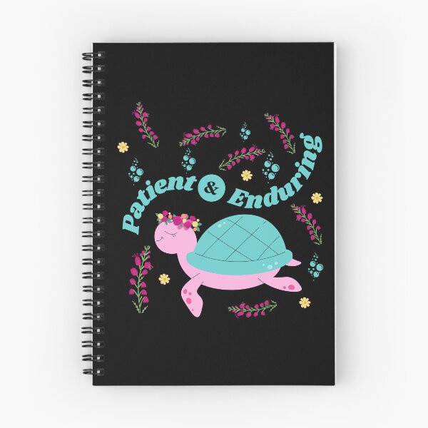 Item preview, Patient & Enduring Turtle – Cute Motivational Animal with Floral Crown designed and sold by TheBeeKindSpace.