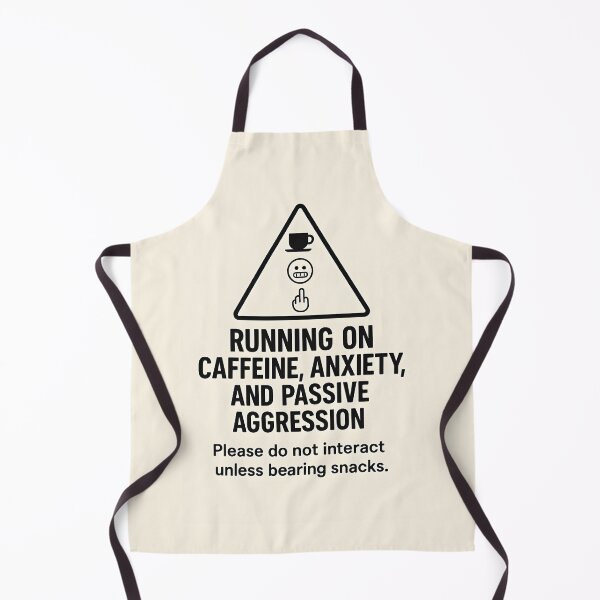 Item preview, Running on Caffeine Anxiety and Passive Aggression Warning Label Design designed and sold by VoidBloom Studio.