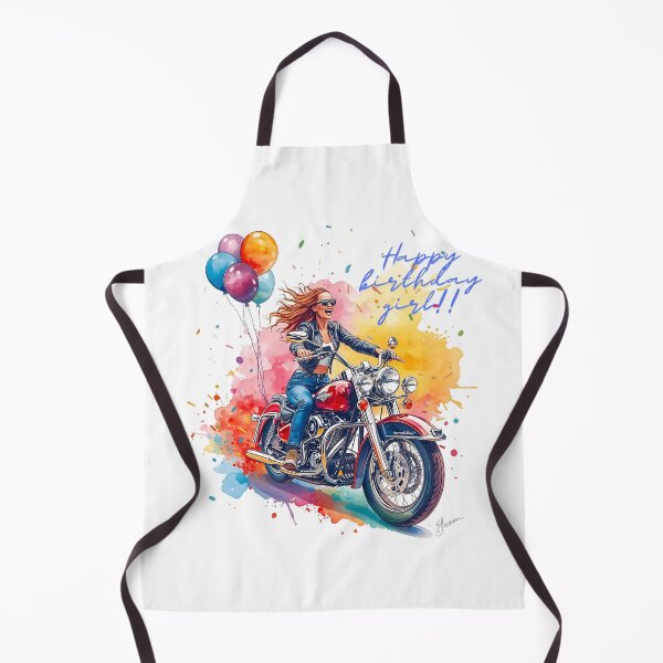 Item preview, Happy birthday motorcycle girl designed and sold by Dorisartist.