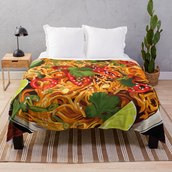 Item preview, Thai Pasta Plate Illustration – Spicy Noodles with Lime and Herbs designed and sold by EmeraldeaArt.