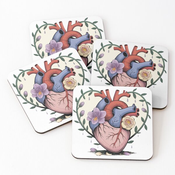Item preview, Botanical Floral Minimalist Line Art Human Heart Glitch Aesthetic Illustratio Art Design designed and sold by sadedream.