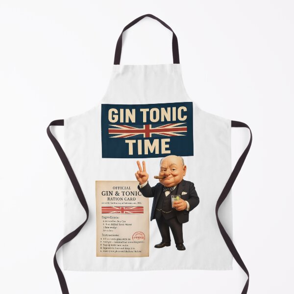 Item preview, Gin Tonic Time – Churchill Cartoon & Vintage Ration Card designed and sold by malero-design.