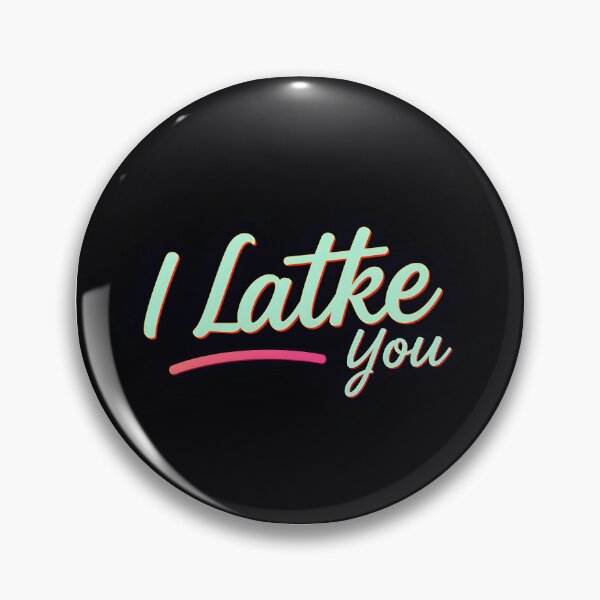 Item preview, I Latke You – Pastel Lettering on Black designed and sold by EmeraldeaArt.