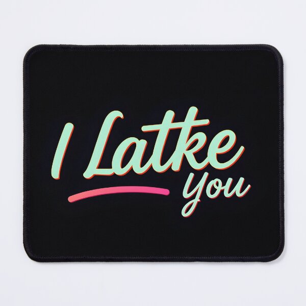 Item preview, I Latke You – Pastel Lettering on Black designed and sold by EmeraldeaArt.