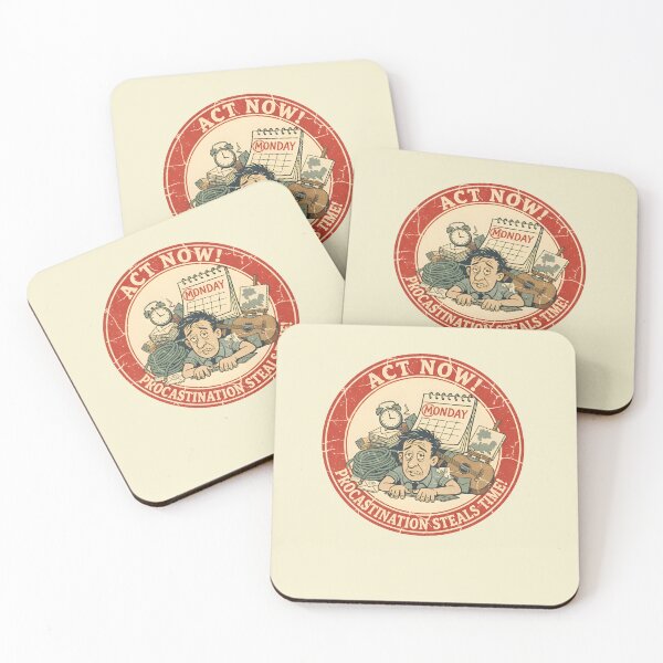 Item preview, Act Now – Procrastination Steals Time Funny Retro designed and sold by Imaginationbeyond.