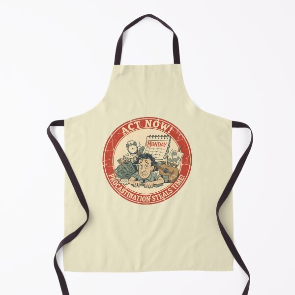 Item preview, Act Now – Procrastination Steals Time Funny Retro designed and sold by Imaginationbeyond.