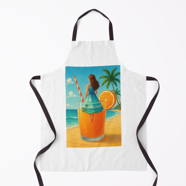 Item preview, Girl in Orange juice Beach Art  designed and sold by M3PicsStudio.