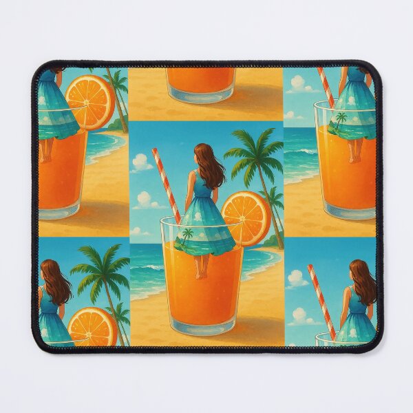 Item preview, Girl in Orange juice Beach Art  designed and sold by M3PicsStudio.