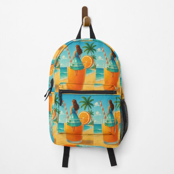 Item preview, Girl in Orange juice Beach Art designed and sold by M3PicsStudio.