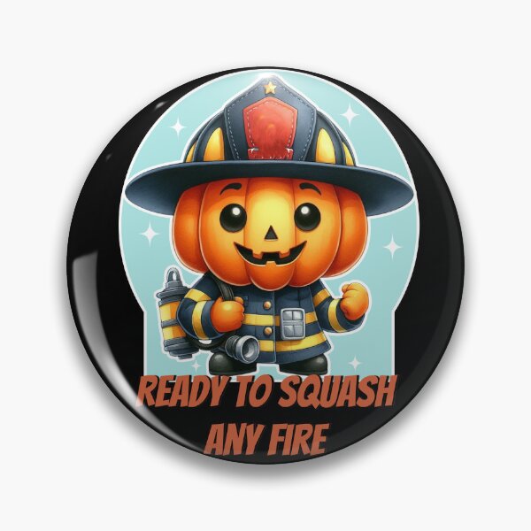 Item preview, Ready to Squash Any Fire – Funny Pumpkin Firefighter Halloween Shirt design designed and sold by Dantin.