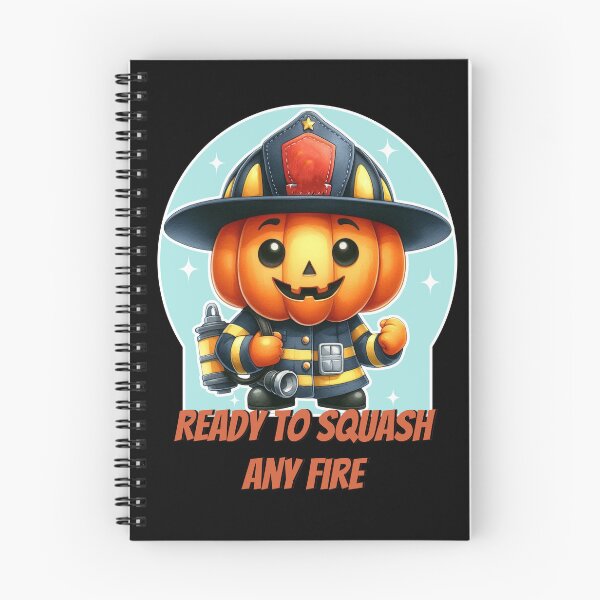 Item preview, Ready to Squash Any Fire – Funny Pumpkin Firefighter Halloween Shirt design designed and sold by Dantin.
