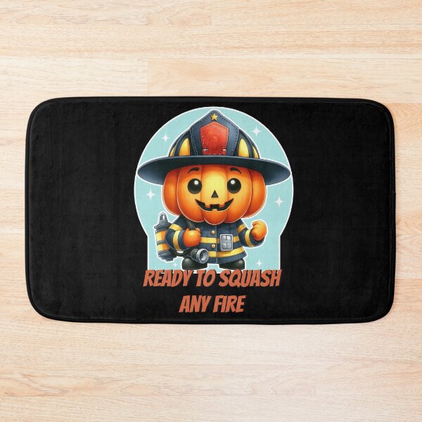 Item preview, Ready to Squash Any Fire – Funny Pumpkin Firefighter Halloween Shirt design designed and sold by Dantin.