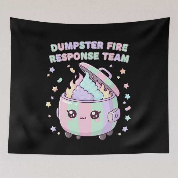 Item preview, Dumpster fire response team glitter heart trash panda party Funny saying designed and sold by SkeletonsDanger.