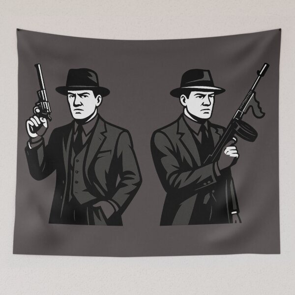 Item preview, Retro Gangster Portrait – Classic Crime Aesthetic” designed and sold by © Zenscape Studio 2025.